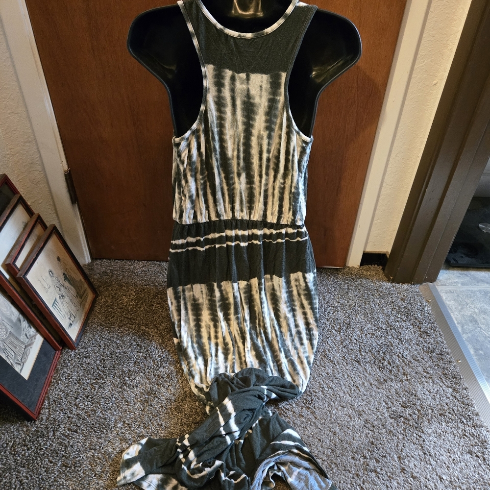 Viamor dark olive tye dye soft maxi dress szM - Picture 5 of 7